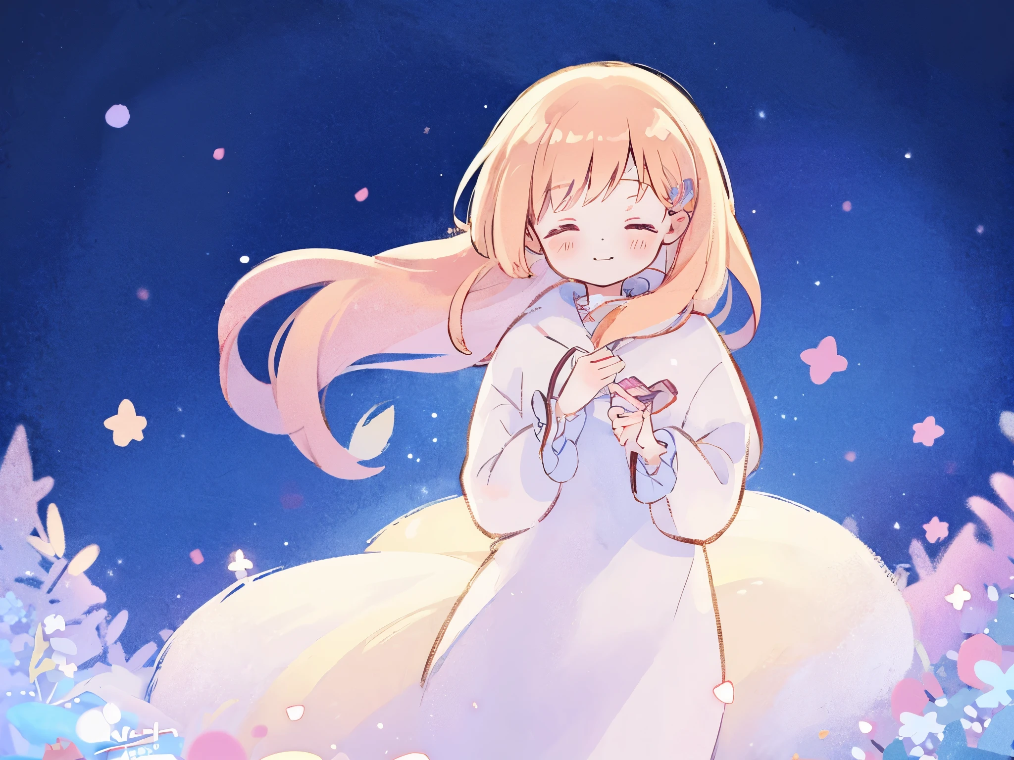 complex background, wishing star background, a woman wearing an ethereal mystical pink translucent dress that reflects the stars, perfume promo art, mystic, complex drawing, highly detailed, Covergirl brand, promo art, artistic rendition, ethereal, starry night, midjourney style