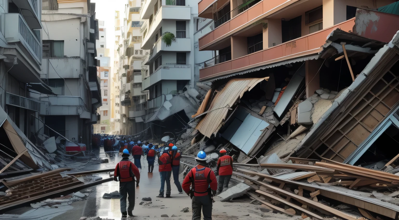 A building in the city of Hualien collapsed after a series of earthquakes on the island of Taiwan