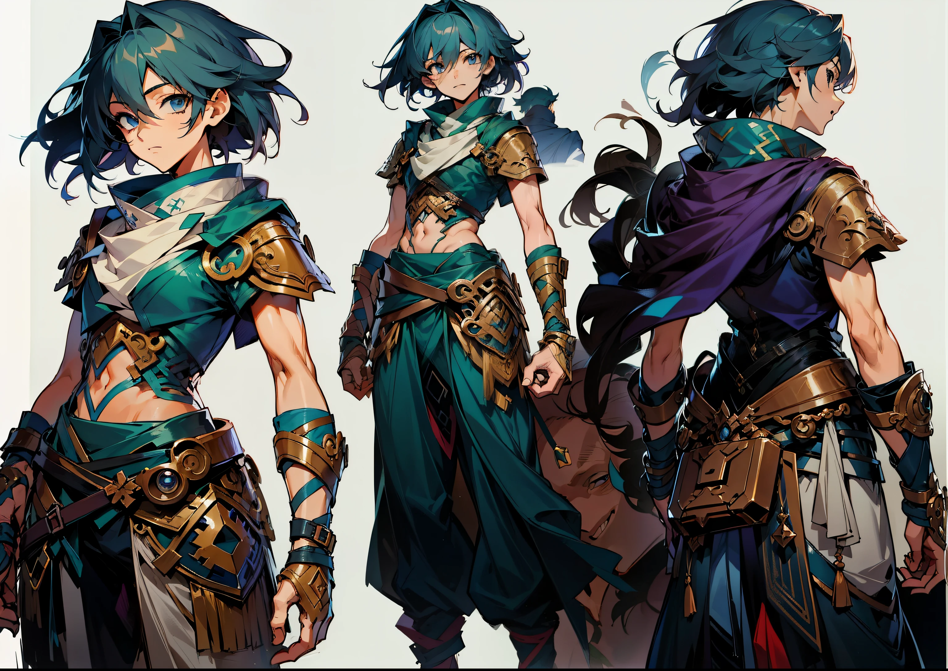 a couple of anime characters with different outfits and weapons, male protagonist 👀 :8, anime character design, detailed anime character art, best anime character design, rpg concept art character, high quality character design, young male ( ( character concept art ) ), interesting character design, female protagonist, great character design, detailed full body concept art, character concept reference art, rpg character concept art