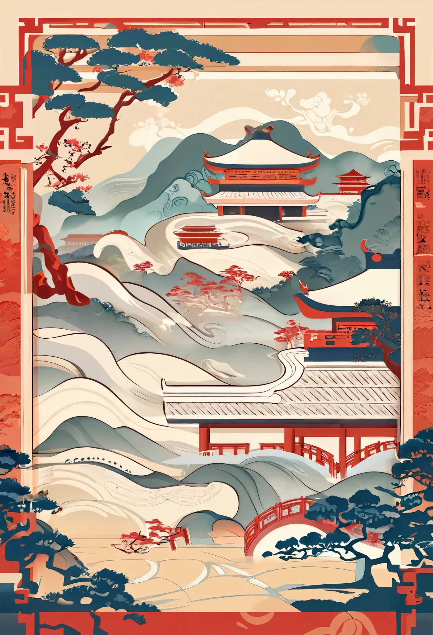 cover page, Four major folk legends of ancient China, The Legend of the White Snake, Bai she zhuàn, flat Design, vector illustrations, graphic illustration, detailed 2d illustration, flat illustration, digital illustration, digital artwork,
