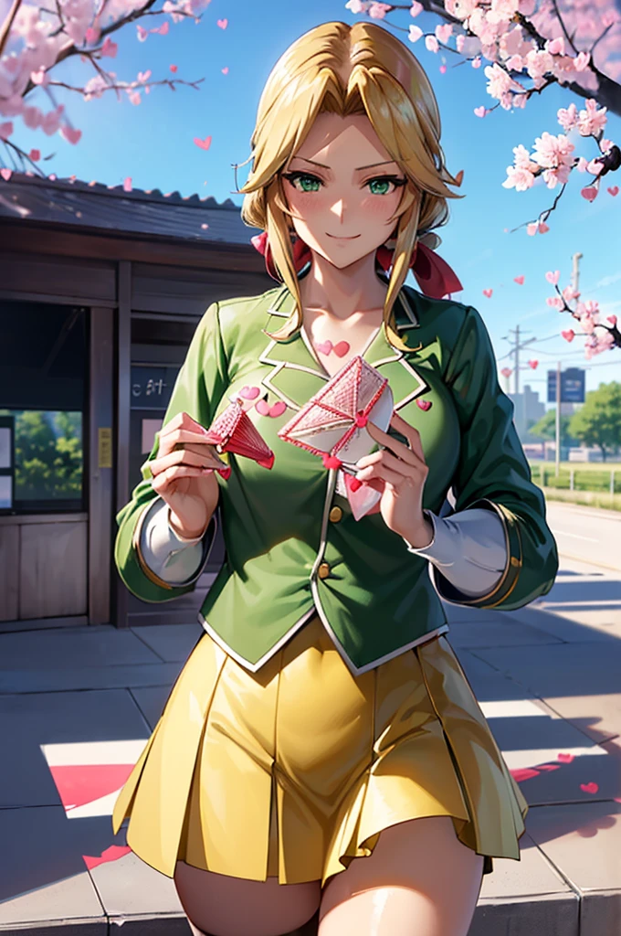 K(A sloppy smile, the face we are looking for, Mischievous face:1.9)8Kんで(((((handing over a love letter:1.9)))))((woman,Huge , (Huge breasts:1.1),Are fat,とても唇が赤いHuge breastsを強調,Big Ass,Narrow waist,Long legs,Green Eyes立っている)) 8k((((Anime Style),(The facial expression is good))))8k(((((Anime Style)Green Eyes)))) 8k((Standing at the station))8k((Waiting for a train at the station))8k((Morning))8k((Beauty))((学生blazer15歳学生服 緑のネクタイ, blazer, Pleated skirt))8k(((spring,cherry blossoms,The wind is blowing,Her skirt is flipped up,cherry blossomsが散っている:1.3))) 8Kんで(((((handing over a love letter))))) 8Kんで(((((handing over a love letter)))))8K(Close-up of face)8k(womanの手の描写が上手い)