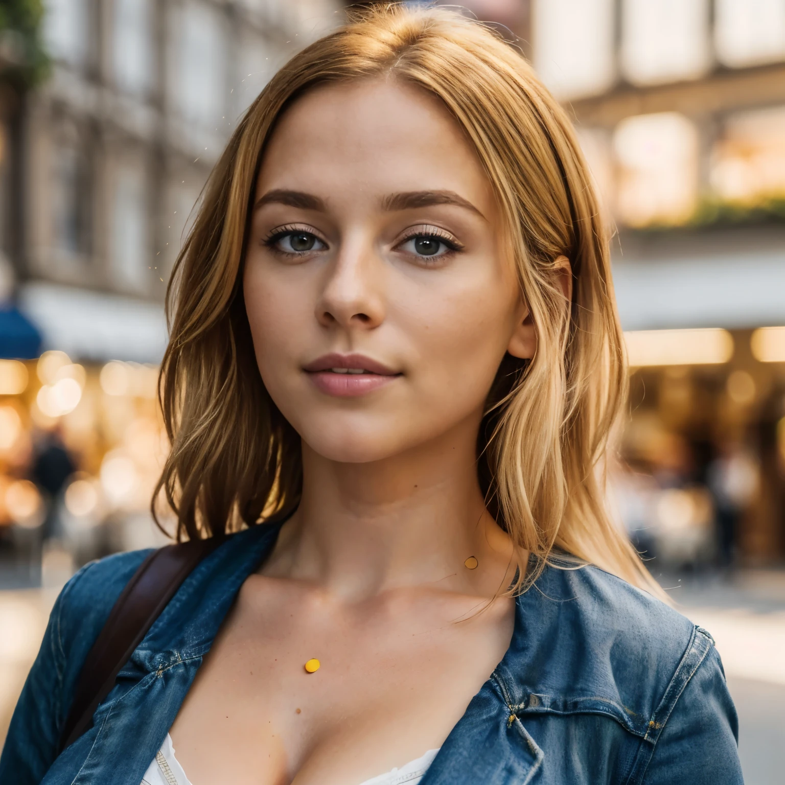 Subject: A woman named Lara Bauer geht durch die Wiesbadener Innenstadt, she is a 22-year-old woman, She has beautiful shoulder-length blonde hair, (yellow-brown blonde hair), (blonde tiny eyebrows), bright grey green eyes with great Details, glattes haar, (angular face: 1.3), (long face: 1.4), beautiful face, Jacke, Hose, Stiefel,
Medium: (best quality:1.4), (Ultra Highres:1.2), (fotorealistisch:1.4), (8k, RAW-Foto:1.2),
Environment: die Wiesbadener Innenstadt, shoppingmeile,
Lighting: professional,vivid colors, bokeh,
Color: summer colors,
Mood: mit leichtigkeit, schlendernd, neugierig,
Composition: whole body photo from a distance, (distance shot: 1.8)