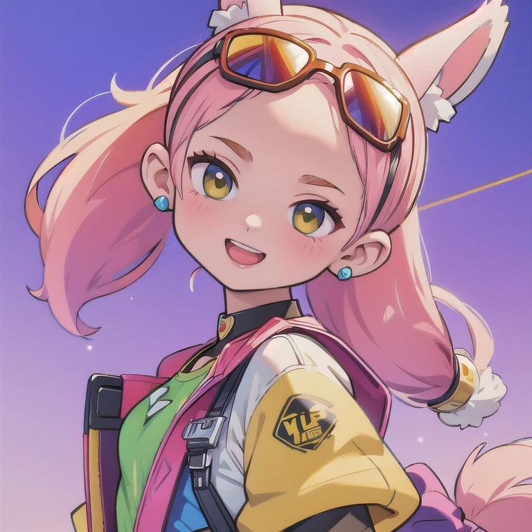 (masterpiece, best quality:1.2), 1girl, ((masterpiece, highest quality, Highest image quality, High resolution, photorealistic, Raw photo, 8K)), Retro Game, Nintendo, SEGA, Namco, Cyberpunk 1:25 miniatures,illustration,Side viewing angle,((Side viewing angle)),Wear gold wire-rimmed reflective sunglasses,Carry future weapons,very happy,Side viewing angle,whole body,three-dimensional,octane rendering,Perfect face,Collagen texture((flowing hair))((Gradient long fur rabbit ears))