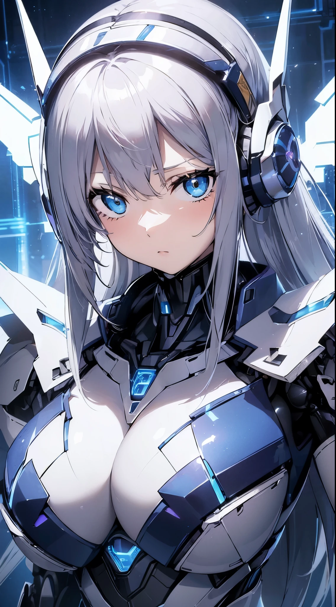 Expressionless、Blue shining mechanical eyes