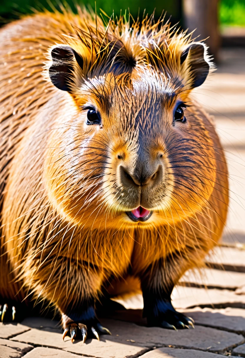 capybara the cuteness, close up photo and a realtistic fur