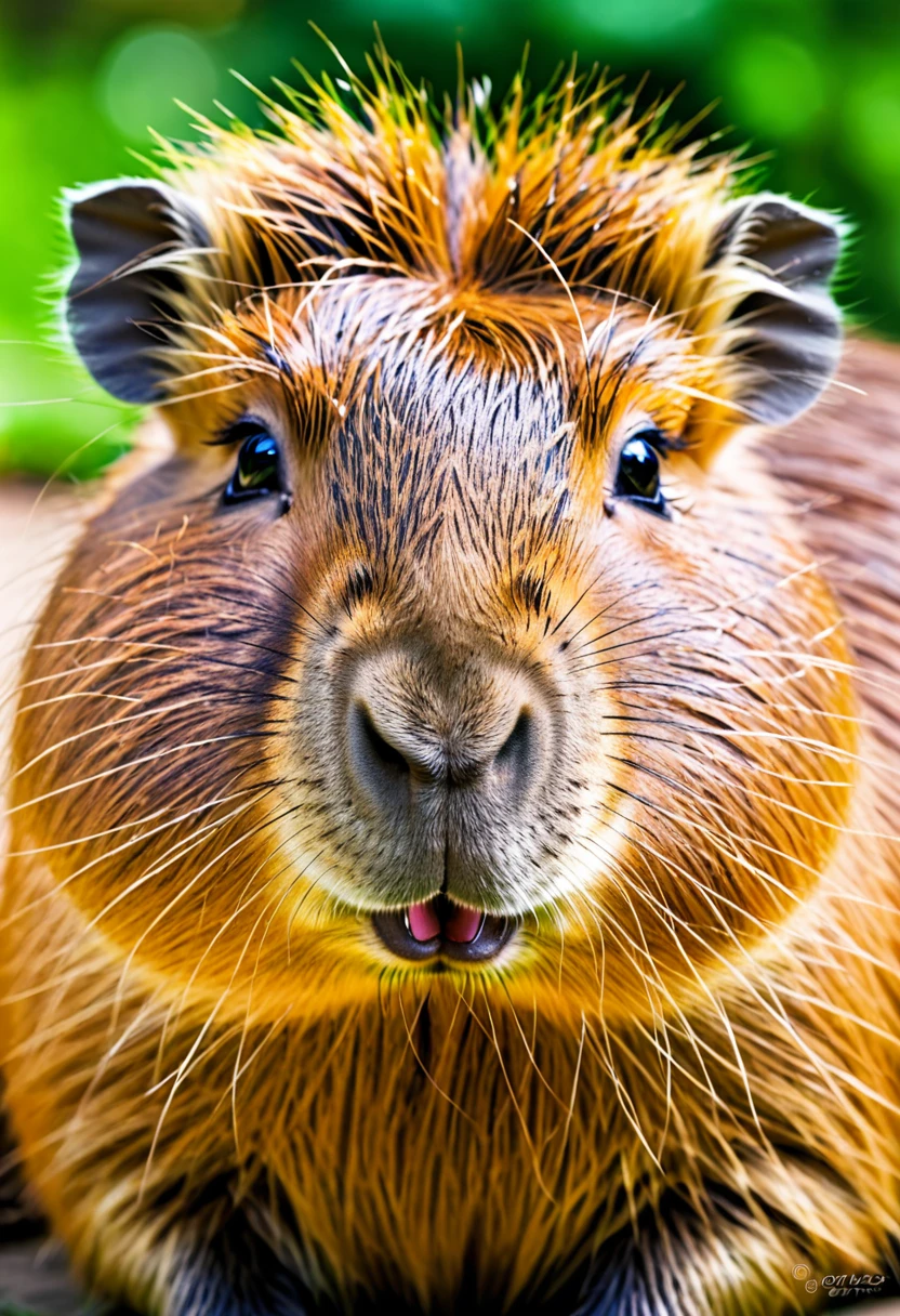 capybara the cuteness, close up photo and a realtistic fur