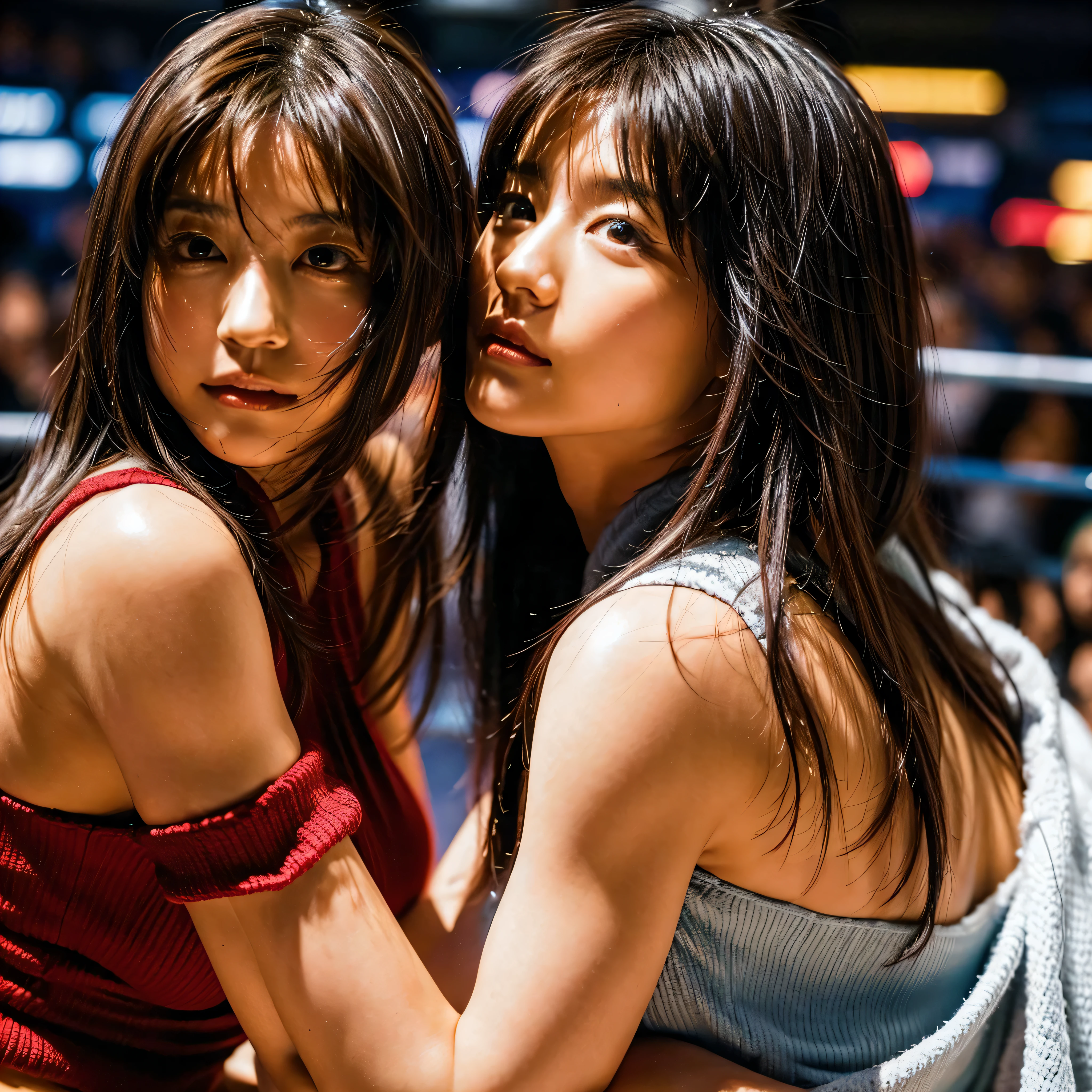 Tifa, From Final Fantasy 7, Elbow drop to Ric Flair in a WWE ring