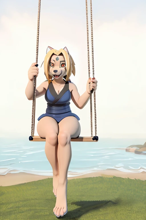 1girl, blonde 13yearold slut is wearing a slutty microbikini on a boardwalk. sexy pose, looking at viewer, eating ice cream cone, nsfw