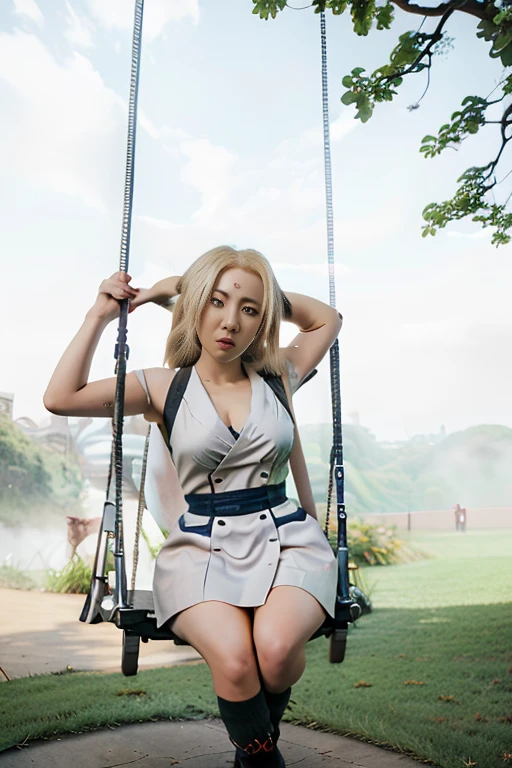 ((tsunade on a swing )), hentai,solo, female, short, shortstack,day time , , looking at viewer, background, extremely detailed, photorealistic, 3d render, high quality erotic digital art, detailed eyes , good anatomy, good perspective, towards viewer, by bebebebebe, by sicklyhypnos, by gerkk, by orf, (by by cutesexyrobutts, by darkgem, by zackary911, (by by singafurian, by daftpatriot, sassy, cute, early 20s, detailed face, handsome , detailed mouth,