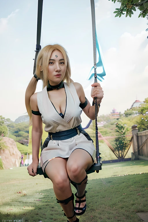 ((tsunade on a swing )), hentai,solo, female, short, shortstack,day time , , looking at viewer, background, extremely detailed, photorealistic, 3d render, high quality erotic digital art, detailed eyes , good anatomy, good perspective, towards viewer, by bebebebebe, by sicklyhypnos, by gerkk, by orf, (by by cutesexyrobutts, by darkgem, by zackary911, (by by singafurian, by daftpatriot, sassy, cute, early 20s, detailed face, handsome , detailed mouth,