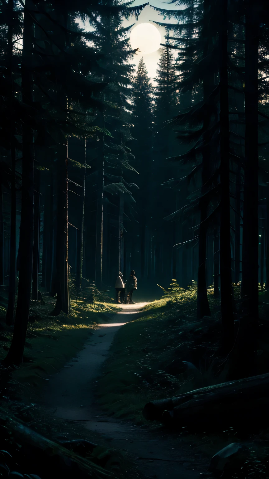The forest darkens once more, with moonlight serenely glowing, as the mysteries of these breaths linger.