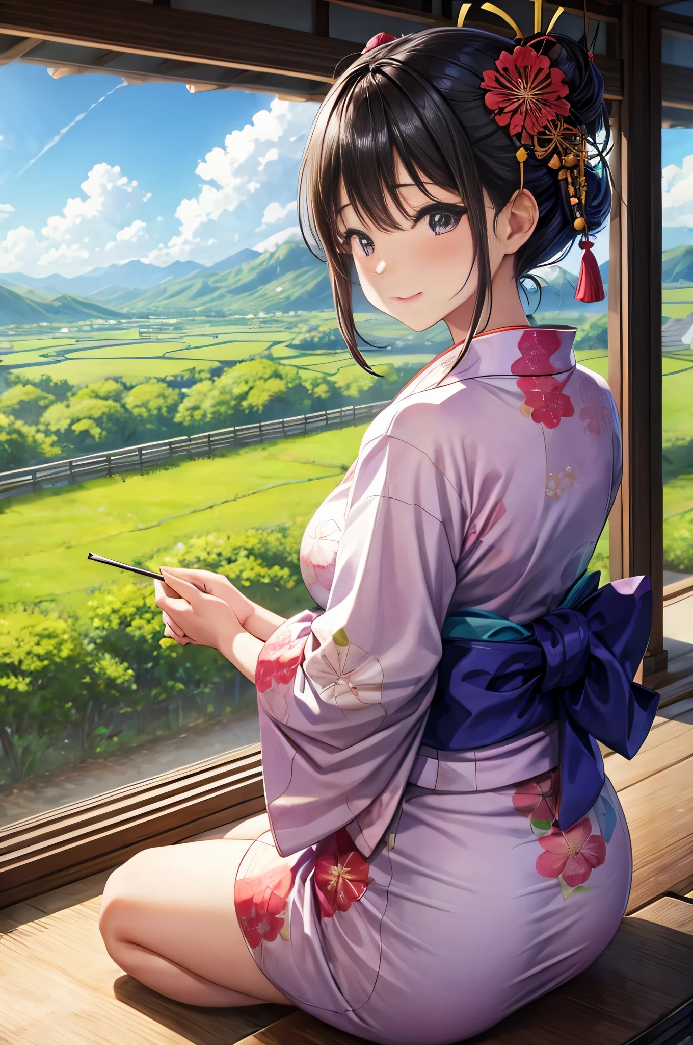 Festivals、yukata、The valley is visible、Hot