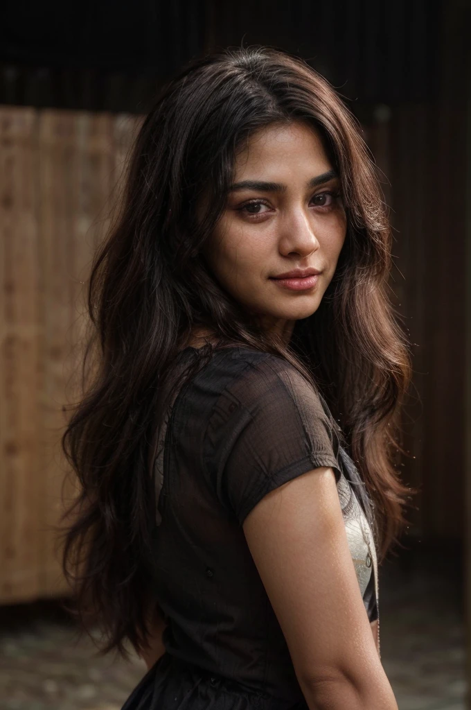 south asian facial features. girl. Should look very beautiful. pretty. Highly detailed and hyper realistic. The skin texture should be highly detailed and extremely accurate. thick black hair and brown eyes. Face must be accurate. Highly detailed face and facial features. Extremely accurate representation of face and facial features. Face should be highly detailed and hyper realistic. Every thing from the body should be extremely perfect and realistic. hyper realistic. Skin texture is natural and realistic. Face is realistic and extremely detailed. Eyes are detailed and accurate. Highly accurate. eyes should be realistic and accurate. hyper detailed. perfect details. realistic proportions. hyper realistic skin texture. smiling. black eyes. eyes are black.