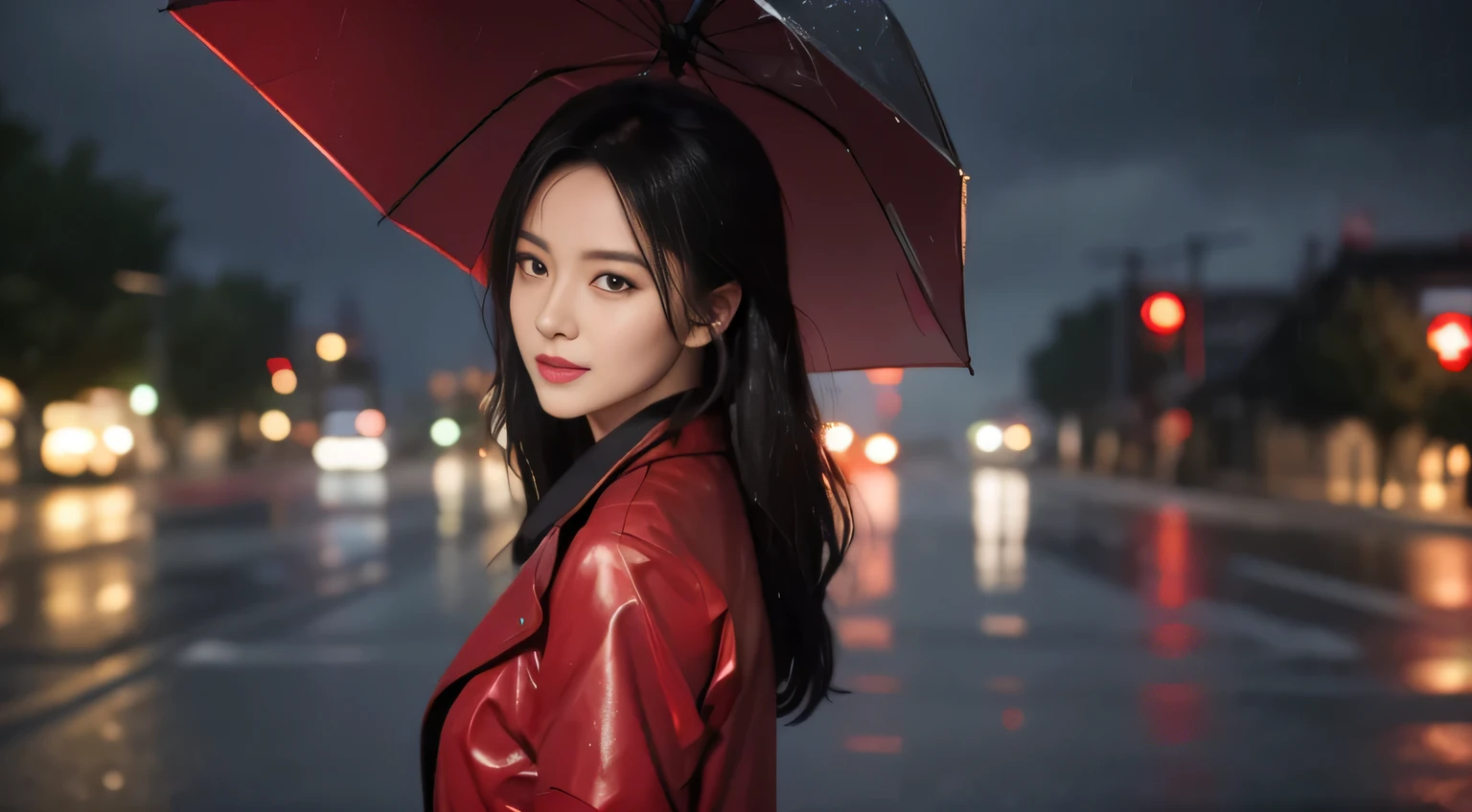 black hair, hair bobbles, wince, longeyelashes, solid circle eyes, light smile, ear blush, fang, Surrealism, drop shadow, anaglyph, stereogram, tachi-e, pov, atmospheric perspective, 8k, super detail, ccurate, best quality,there are two people walking in the rain with umbrellas, rain, Artwork in the style of Guweiz, guweiz, guweiz and Shinkai Makoto, By Yumi, in the rain, After the Rain,No Girls, rain!, Stormy Weather. Shinkai Makoto, gloomy. by Shinkai Makoto, rainy day