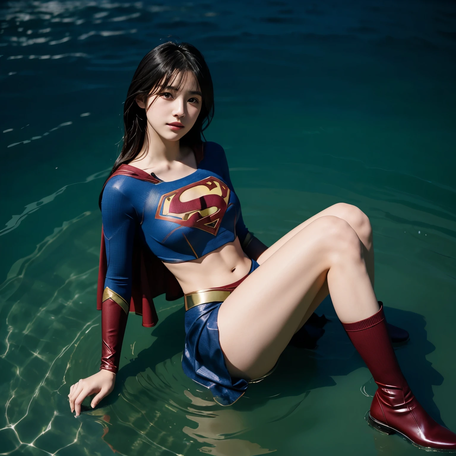 １Supergirl、gravure、In the water、skirt、Thigh、