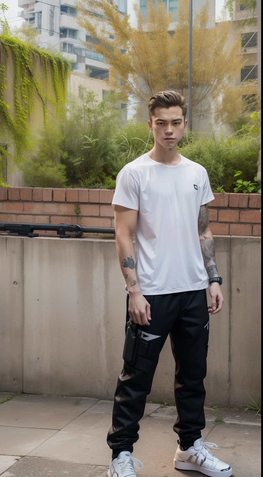 cyberpunk,smartboy,lighting realistic background,8k,u4, white shoes