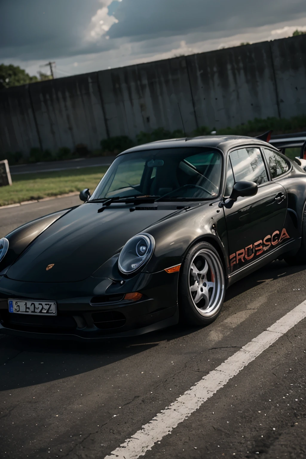 Porsche rwb negro mate