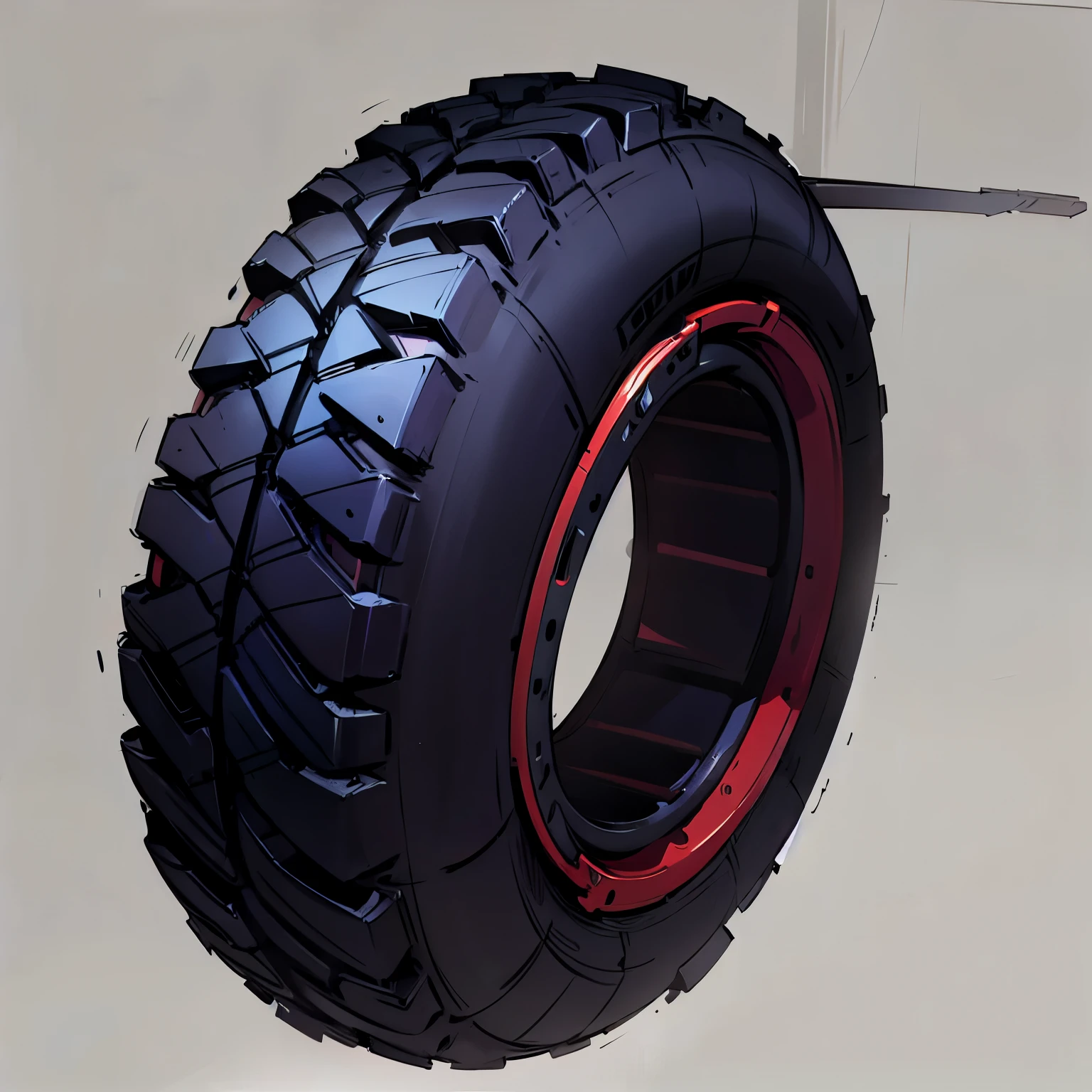 tire，Cyberpunk，Standard perspective，
