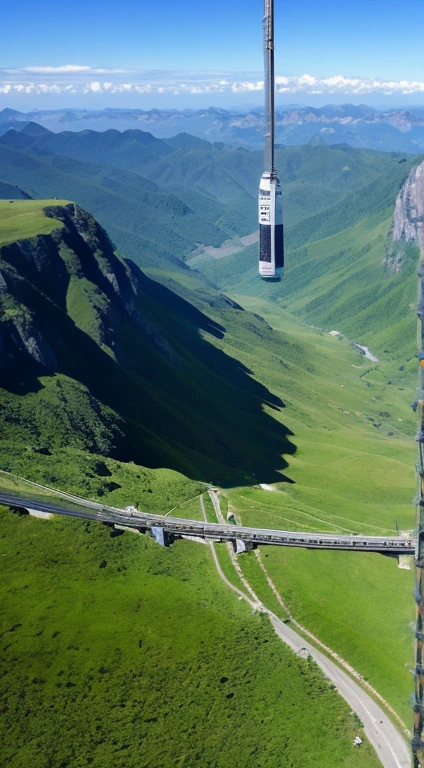 View from a space elevator 1000 meters above ground