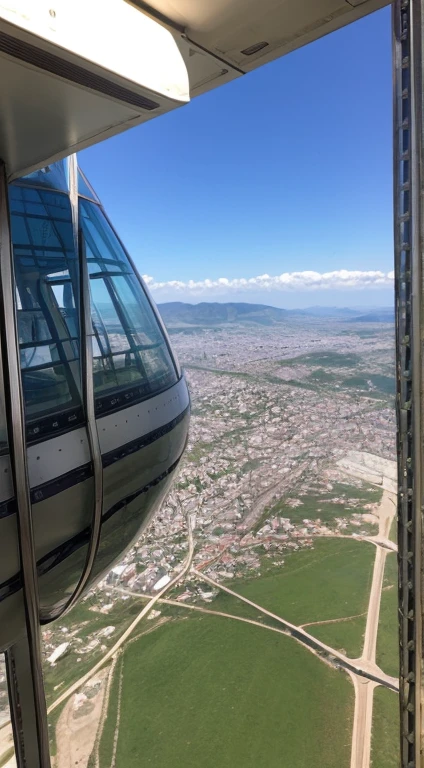 View from a space elevator 3000 meters above ground