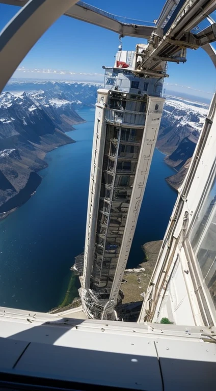 View from a space elevator 5000 meters above ground