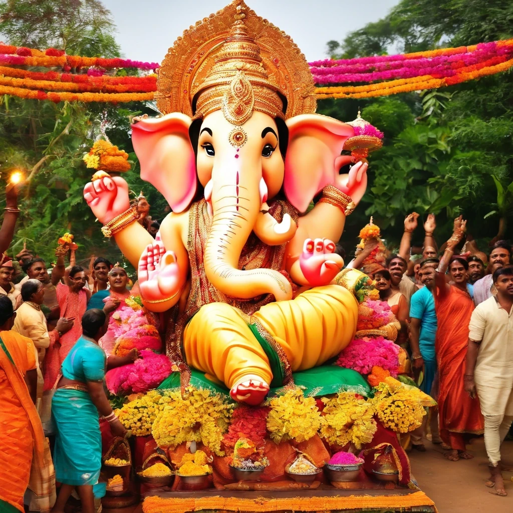 Criet a ganesh chaturthi fastival in india 
And ganpati bappa is a Fifty-six Bhog