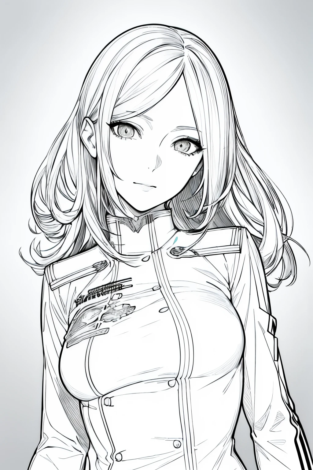 there is a woman in a uniform posing for a picture, hyperrealistic , a hyperrealistic , realistic , ig model | artgerm, deviantart artstation cgscosiety, realistic shaded perfect body, detailed realistic expressions, realistic artstyle, realistic art style, photorealistic perfect body, photorealistic artstyle, highly detailed character
