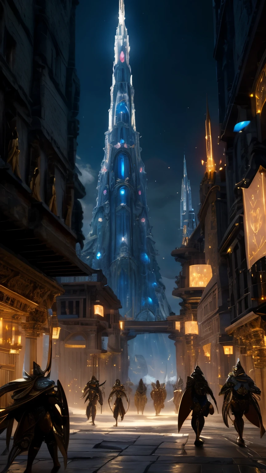 citizen unrest, unique people wearing blue, casual clothes, robe, hiding, oppressed, murmur, discontent, fighting, golden city, gold colored buildings,(best quality,4k,8k,highres,masterpiece:1.2),ultra-detailed,(realistic,photorealistic,photo-realistic:1.37),fantasy race,planet mercury,armor,detailed characters,golden city,wide shot,buildings,citadel,city rings,architecture,distinctive features,otherworldly landscape,futuristic elements,shiny metal armor,elaborate helmets,fantastical weapons,glimmering shields,breathtaking scenery,mysterious atmosphere,distant horizon,ethereal lighting,vibrant colors,celestial beings,dynamic poses,epic battle scene,otherworldly creatures,unearthly beings,magical energy,spellbinding aura,cosmic powers,mythical creatures,powerful guardians,sculpted muscles,fierce expressions,alien technology,advanced weaponry,interstellar travel,astral realm,ancient civilization,timeless beauty,mythological lore,grandiose temples,celestial bodies,starlit sky,intergalactic warriors,majestic structures,extraterrestrial artifacts