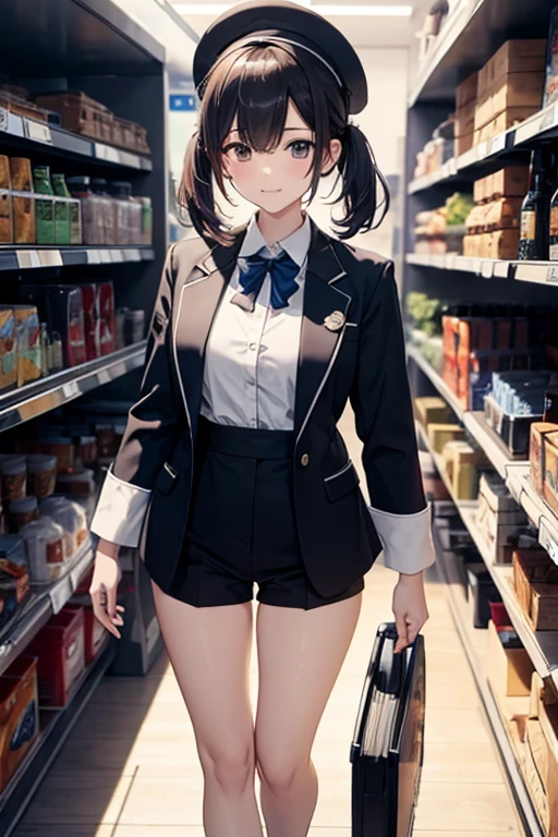 (8K), (best quality), (muste piece: 1.2) ((Hold the cardboard with both handale employee in a suit、Company aisles