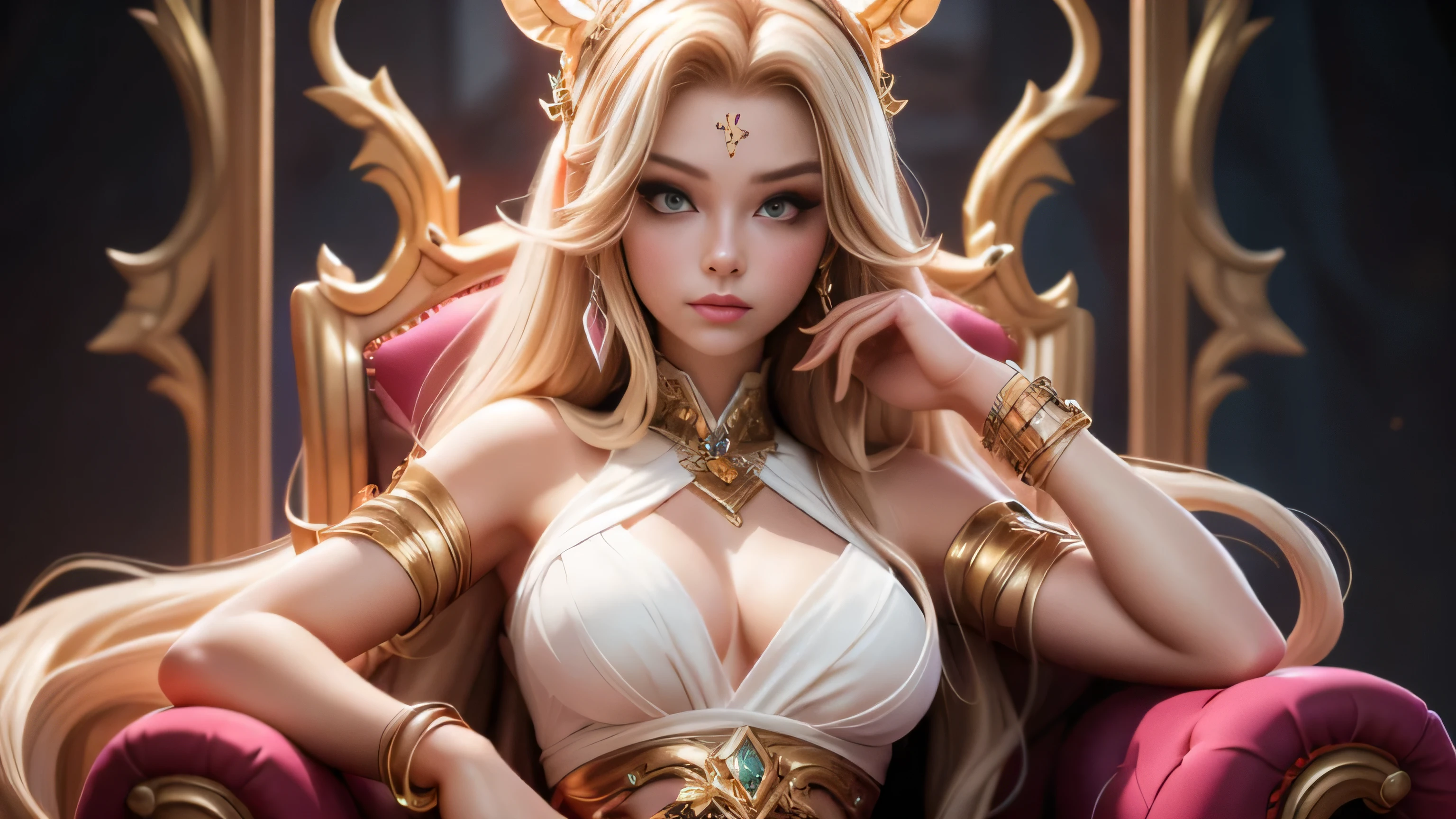 Beautiful snake women with yellow eyes and long red hair dressed in sorceress vail and golden jewellery casting charm spell with pink effects laying on luxurious golden throne in ancient sorceress layer with magic symbols on the wall, scale skin, beautidul medusa, gorgone snake women, yellow snake eyes, beautiful detailed sanake eyes, fastasy anime art, high quality anime art, 8k top quality character desing, detailed face, full size character body figure, detailed face and body fetures, high quality sexy body, ultra high quality cute face