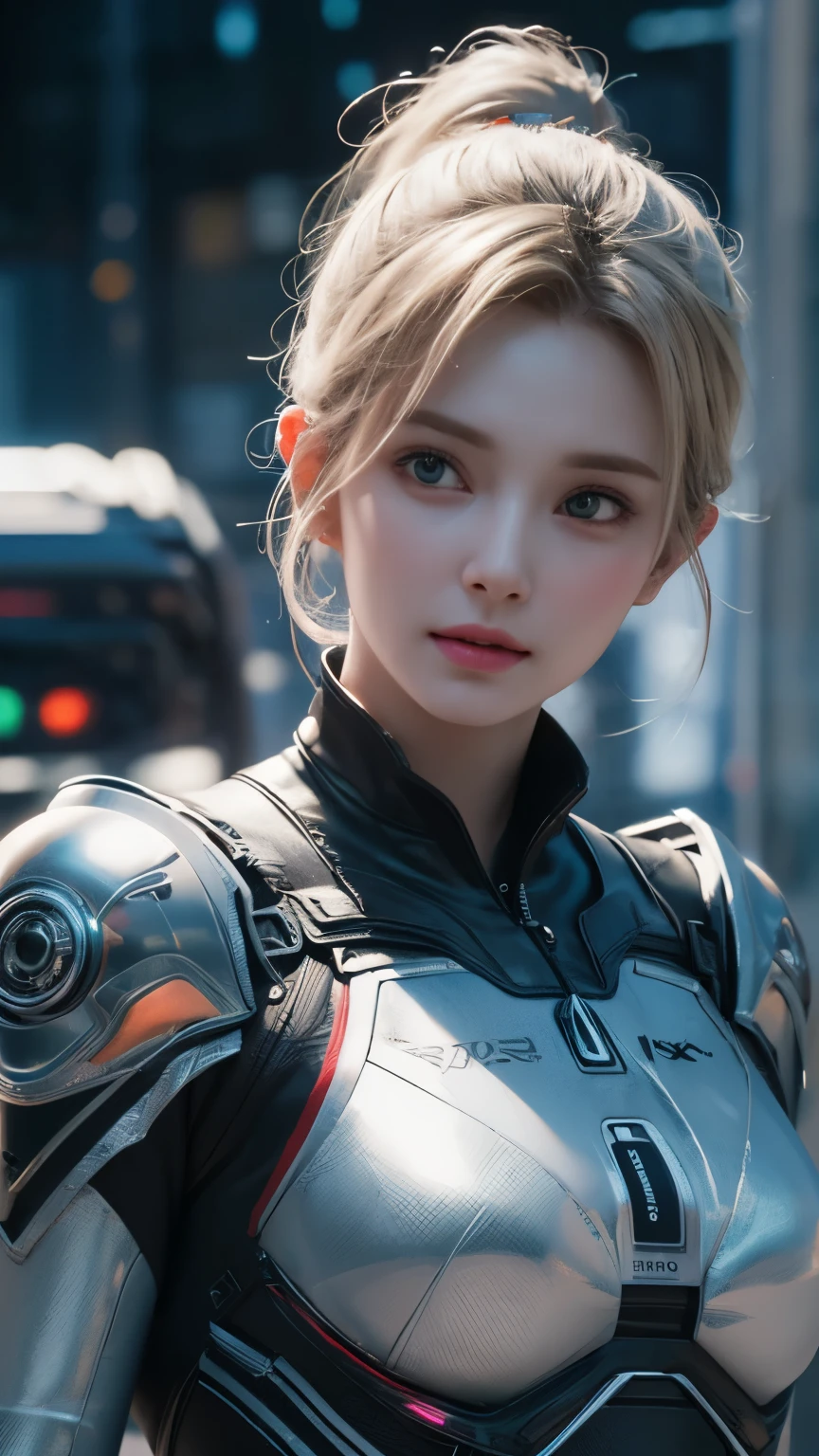 A close up of a woman in a futuristic suit with a helmet on - SeaArt AI