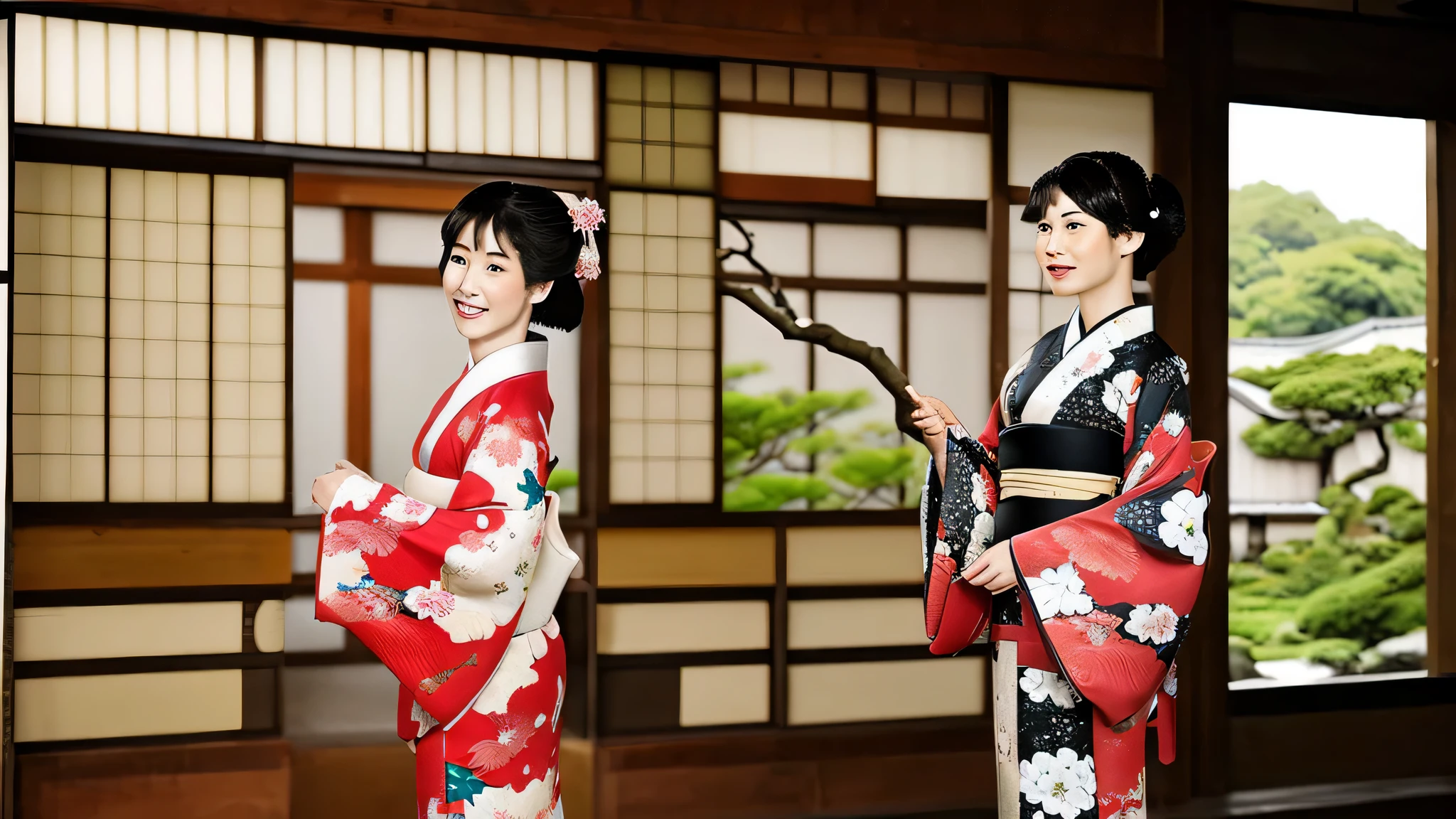 Scenery of the old Japan、Woman in Kimono