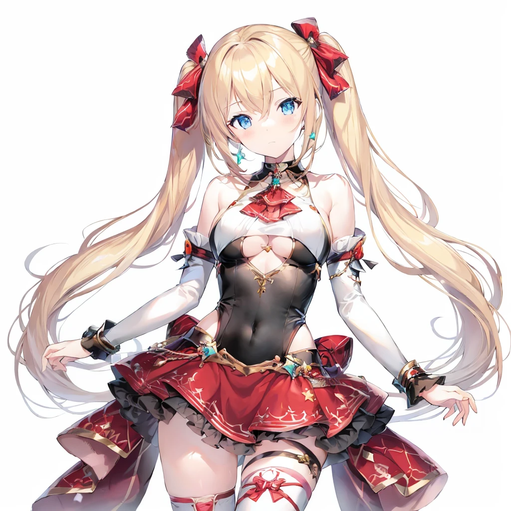 Anime girl with long blonde hair and red dress, Cute anime waifu in a nice dress, From the Azur Lane video game, blonde anime girl with long hair, Azur Lane Style, Azur Lane Characters, , April Rendering, ayaka genshin impact, , Cute girl anime visuals, Anime Goddess、Gold decoration