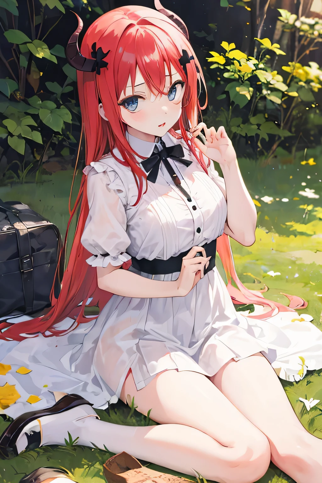 Satanichia mcdowell posando divinamente en un pasto