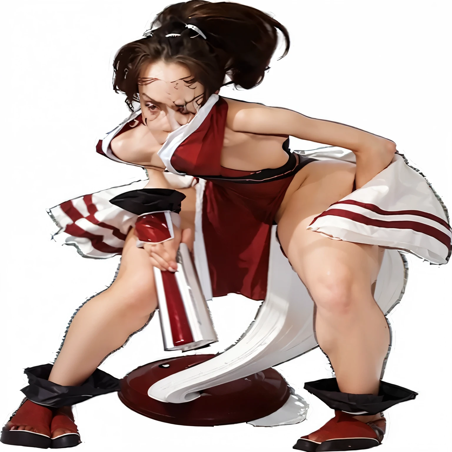 (mesh bra,Beautiful nose,lip,moaning in pain, feeling in pain, with an expression of anguish,embarrassed from,wide-eyed,angry,Open mouth :1.3),Wavy Hair,Maki Genryusai, mai shiranui, Ponytail, blonde  hair,ninjartist,Kunoichi,shinobi,Scream,makeup,makeups,(Super tall woman,Long legs,Surprised,wonderment,Muscular woman, angry,Medium chest,pedicure,embarrassed,Painful,amazed,fulcolor:1.4),Masterpieces,(Barefoot, Bare legs, Bare legged, Muscular woman:1.1),16 K, award - winning photo, Extremely detailed, amazing, Fine detail, Absurd, extraordinarily detailed woman, 20 years old, Sexy theme, high detailing, extremely detailed eye and face, Dazzling eyes, Panties, Tall lady, good hips and long legs, Beautiful face, Perfect face shape, Perfect body, oversize model, Mature Woman, (high and long legs), Ideal for tight wear,Photo 4 Kodak Portra 400 camera F1. 6 colorful lenses, ultra realistic textures, Dramatic lighting Unreal Engine Art Station Cinestar 800 Lamp Tungsten Trend,Best Quality, Ultra High Resolution, Realistic, super realistic details, Clear focus, (Real Photographics, Fine Production, depth of fields), a beauty girl, Best Quality,cleavage, realistic 