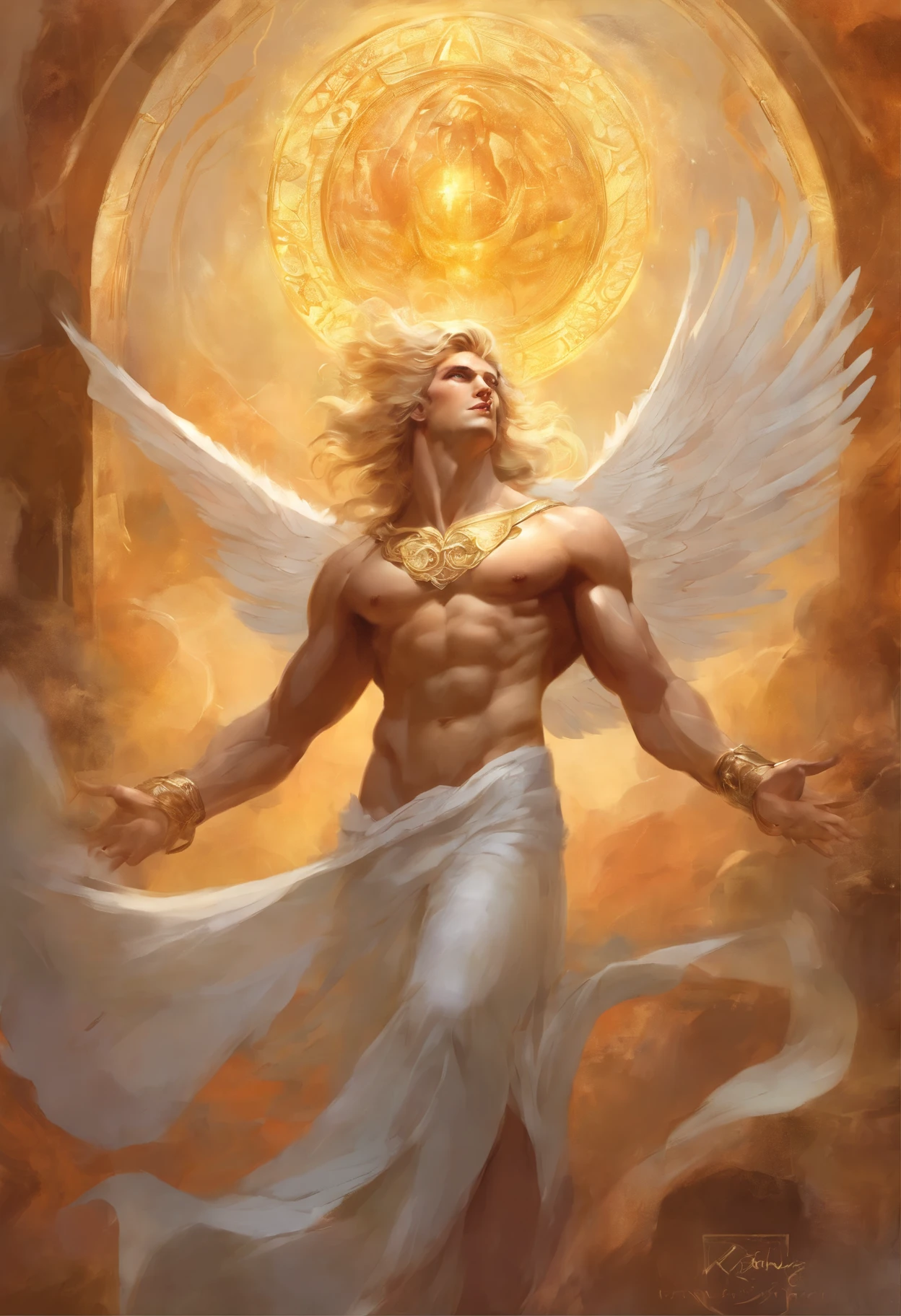 Portrait of an elegant beautifull mighty God unleashing all his powers, digital painting in the style of Robert Liberace, dynamic action poses of stout god apollo, god of light a d art, greek god, blond hair, male, youbg, handsome, upper body, muscular, hairy torso, fantasy, completely naked. Uncircumcised erect penis, blonde pubic hair, intricate, elegant, highly detailed, digital painting, art station, concept art, soft, sharp focus, illustration, art by Robert Liberace, Gaston Bussiere and Alphonse Mucha, klimt, art deco