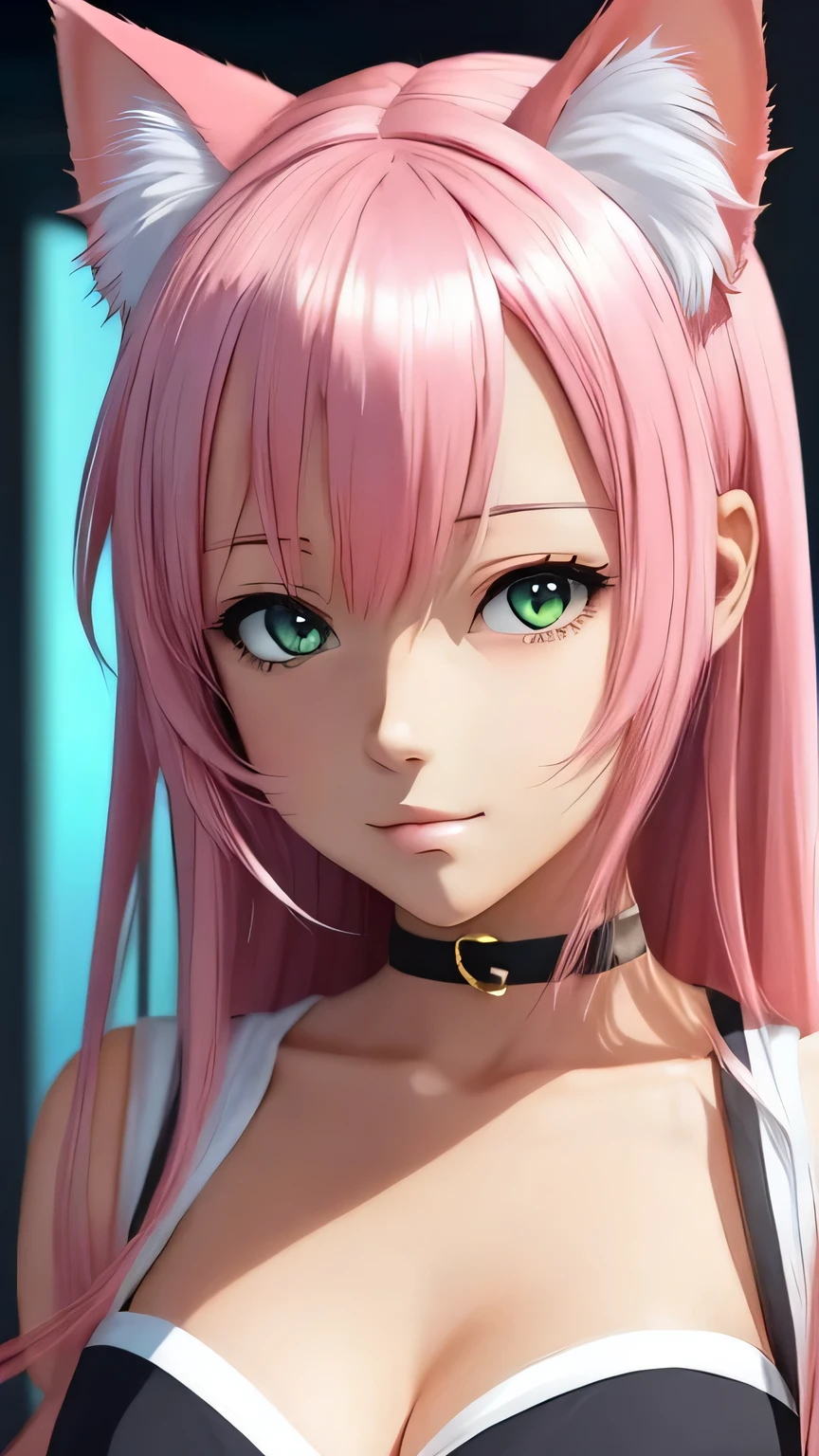 There is a woman with pink hair and cat ears., Very beautiful cute cat girl, Charming cat girl, Real life anime girls, Ultra realistic anime, beautiful Anime cat girl, Anime cat girl, Beautiful young cat girl, Very Beautiful Anime Cat Girl, Surreal , Enchanting anime girl, cute Anime cat girl, Cat ears anime girl