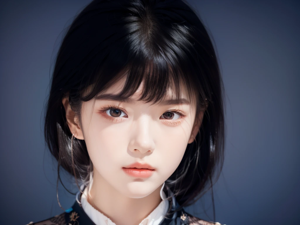 there is a woman with a black hair and a white shirt, inspired by Sim Sa-jeong, kawaii realistic portrait, with very highly detailed face, artwork in the style of guweiz, smooth anime cg art, inspired by Ma Yuanyu, 3 d anime realistic, realistic anime 3 d style, :9 detailed face: 8, realistic young anime girl