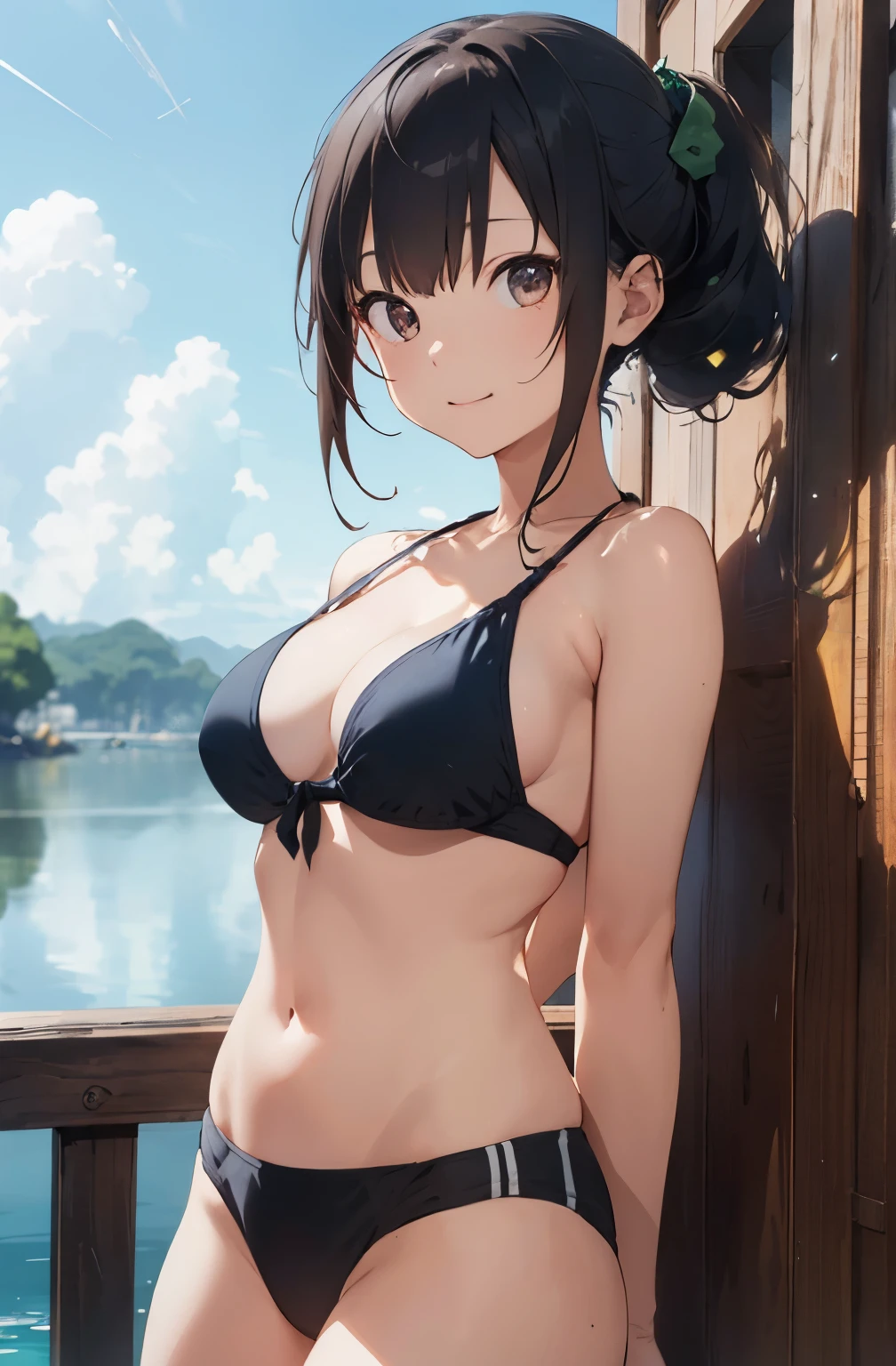 High resolution、
一人のbeautiful若い女性、
Japanese anime style,
(Masterpiece 1.5),super high quality, Very detailed,Perfect drawing,NFSW、beautiful woman、beautiful, Glowing Skin、A kind smile、beautiful black hair、Braiding、(((beautiful水着)))、(((Luxury Swimwear))),3D、16K Illustrations、((Clear Face))、High resolution、Nice background、beautiful background、Spotlight、Vibrant colors、(((Detail View)))、Perfect beauty,beautiful指,beautiful手,Points First,nail,Place your arms behind your back,Wakame seaweed、Wakame seaweed、Wakame seaweed、Wakame seaweed、Wakame seaweed、Wakame seaweed、Wakame seaweed、