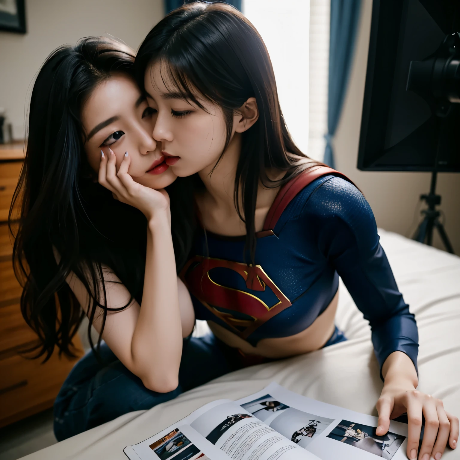 ((Fellatio for a small penis:1.6))、realistic, surreal, cinematic lighting, 32k, 1 supergirl,Accurate Supergirl costume、 (There are many eels around)、(((stuff your mouth with eel)))、 Backlight, (bright light:1.2), (Improvement of quality:1.4), (Highest quality realistic textured skins:1.4), detailed face, short hair, bangs, (Enhances the beauty of skin texture:1.1), matte texture、(Supergirl lies on her back and looks at the sky)、(Close-up of Supergirl&#39;s profile:1.8)、(Supergirl lifts her chin:1.5)、(supergirl opens her eyes:1.5)、(supergirl looks up:1.6)、(supergirl opens her mouth wide:1.6)、(スーパーガールはFellatio for a small penis:1.8)、(A man&#39;s hand grabs Supergirl&#39;s head:1.8)、(巨大な腹の下のFellatio for a small penis:1.8)、(Her giant belly comes into contact with Supergirl&#39;s forehead:1.6)、Supergirl&#39;s nose hits her pubic hair、Five penises surround Supergirl、（The glans is in the mouth）、Supergirl swallows dick、Accurate testicles、(The head is in my mouth)、(A large amount of semen spills from the corner of the mouth:1.7)、(The man&#39;s hands grabbed the back of Supergirl&#39;s head.)、deep throat、Supergirl swallows dick to the base、