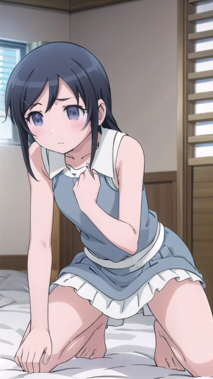 UHD, retina, masterpiece, ccurate, anatomically correct, textured skin, super detail, high details, high quality, award winning, best quality, highres, 1080P, HD, , (ayase aragaki:1.5),Sleeveless dress,Skirt Lift:1.3,In the process of having her panties removed:1.3,Squatting down, opening the vagina and sucking the semen out of it,topless:1.3,(No pants:1.5,