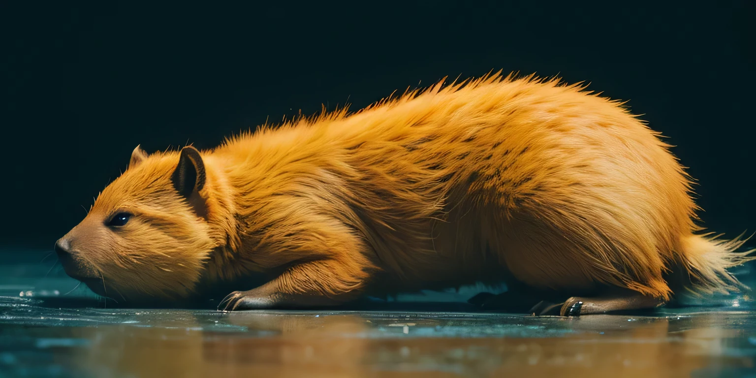capybara，Ghibli-style colors, Anime style, Ultra HD, Anatomically correct, Textured Skin, High Detail, high quality, high resolution，Solitary，A capybara，