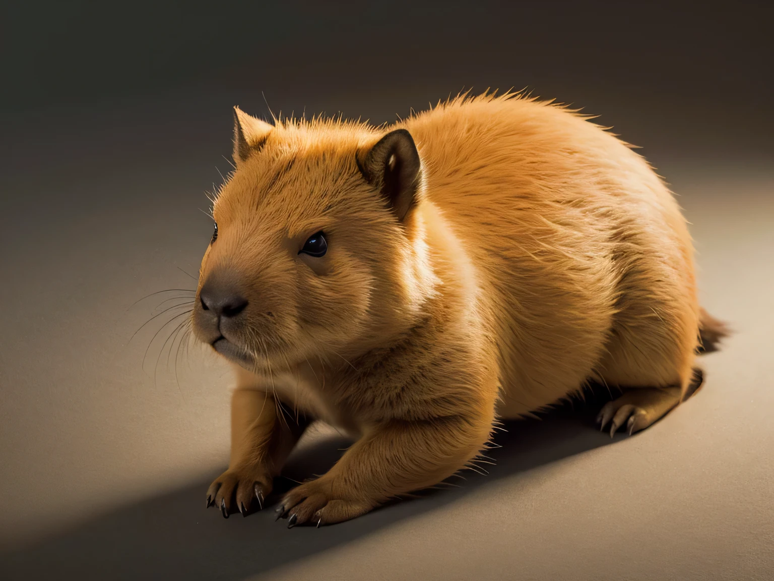 capybara,Ghibli-style colors, Anime style, Ultra HD, Anatomically correct, Textured Skin, High Detail, high quality, high resolution,Solitary,A capybara,