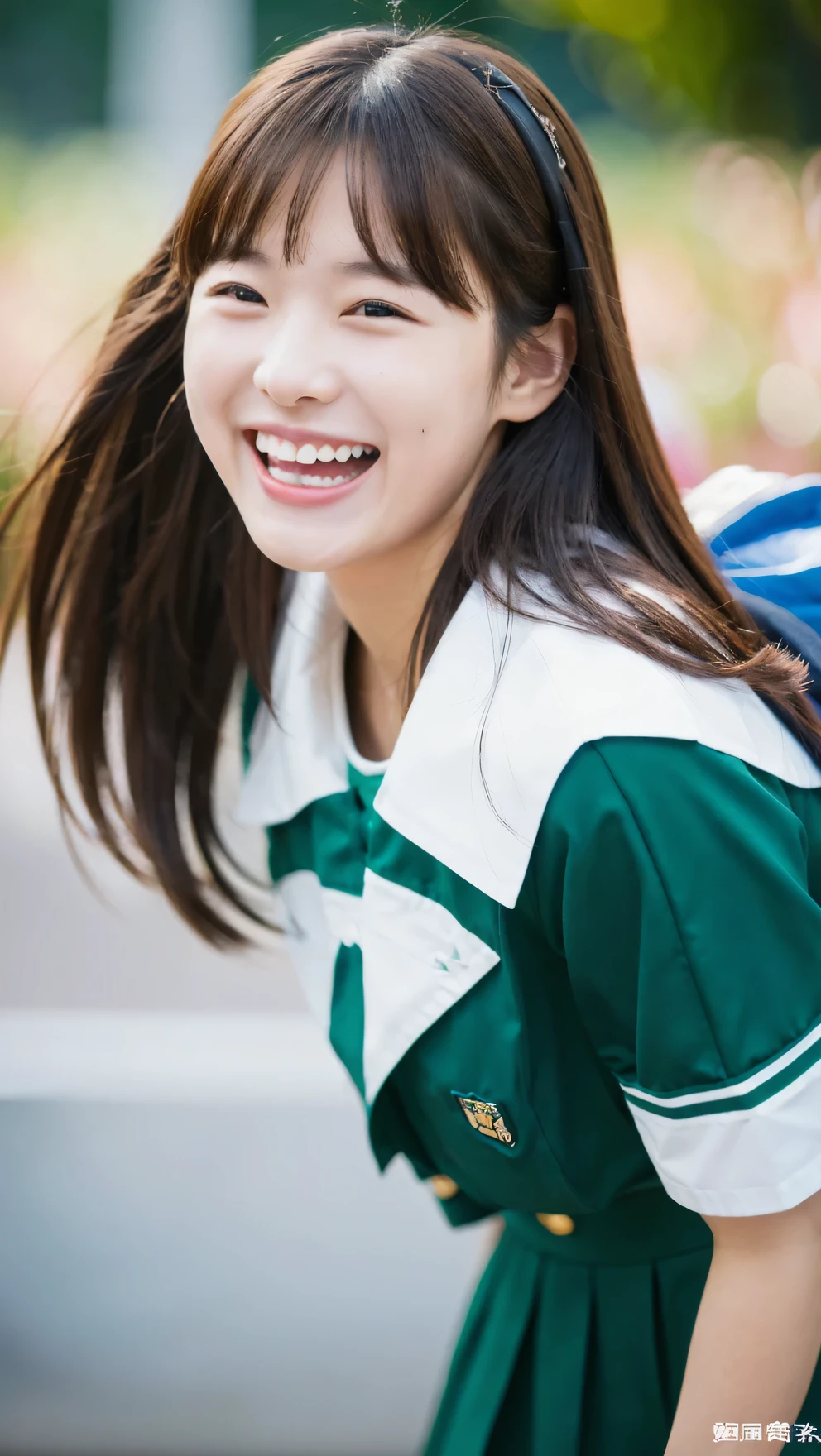 (8K, highest quality, masterpiece: 1.2), Super detailed, super resolution, a high school girl, (huge Laughing:1.1), (open mouth:1.1)