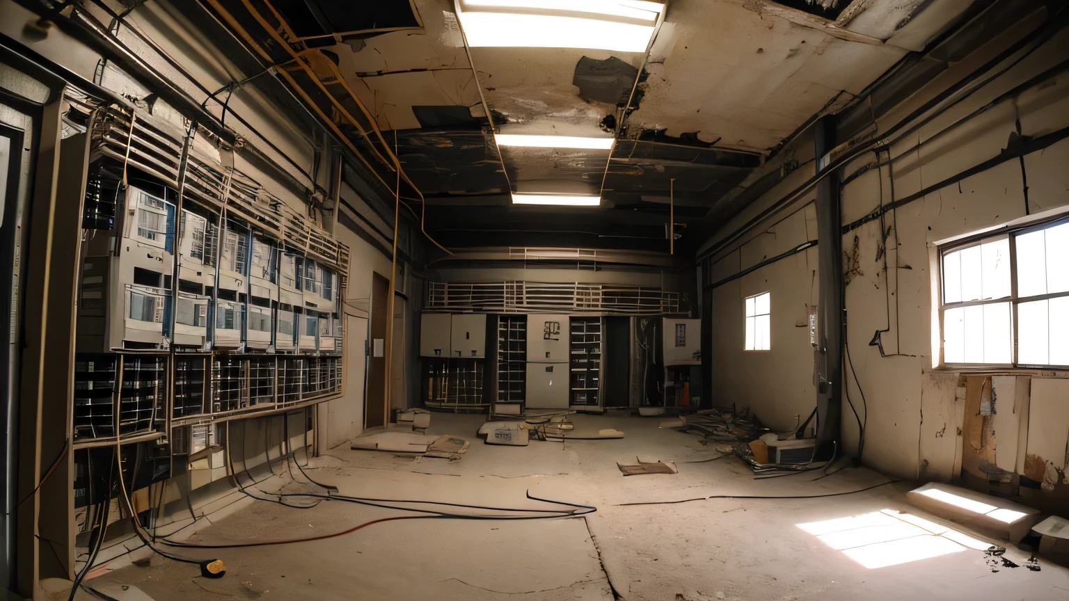 The wiring in the power distribution room is aging and dilapidated