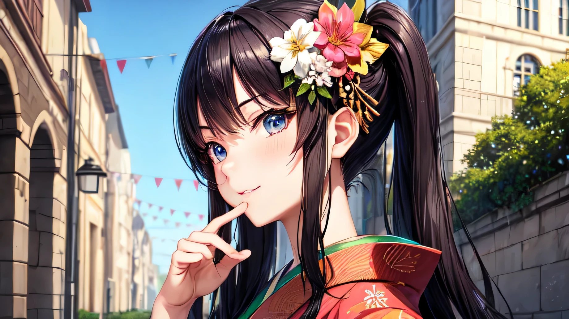 Perfect Face, for anime,Ancient Capital,Beautiful woman in kimono
