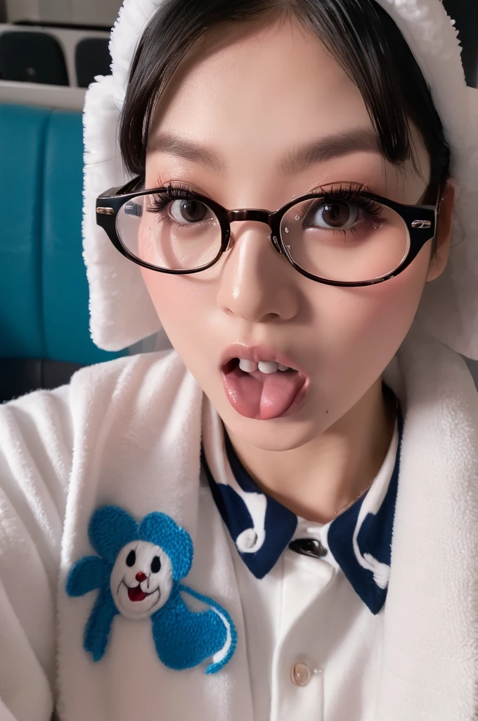 50 yo Japanese milf, (masterpiece), (best quality), HDR, intricate detail, 1girl, solo focus, , perfect face, beautiful face, realistic eyes, perfect eyes, eyelashes, nurse uniform, (sidefellatio), blush, nude, (hospital), natural breasts, clothed female nude male, profile, deepthroat, (cum), sweat,
natural eyes,
(photorealistic:1.3), (looking up:1.2), ((penis inside mouth)), 1 boy, Glasses