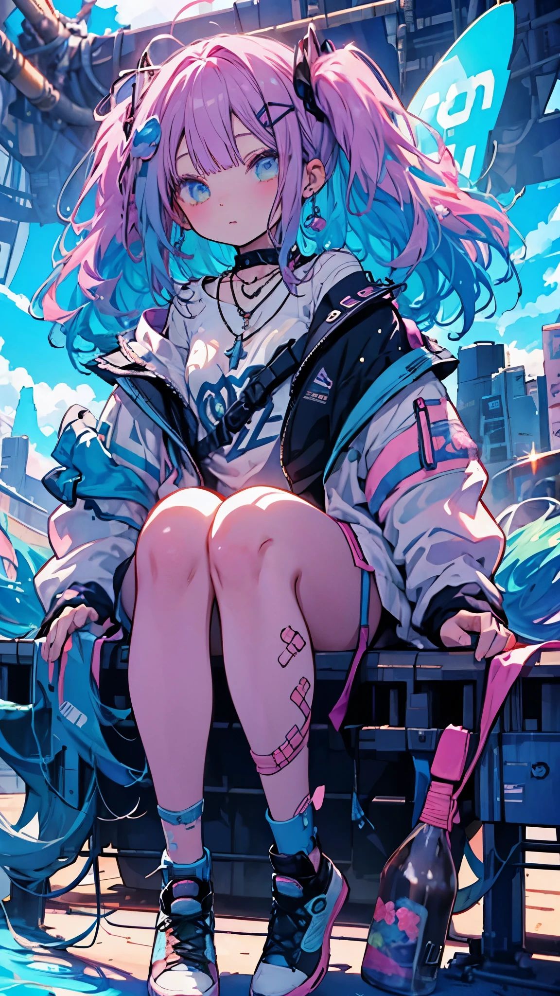 (((nsfw))),Close-up of a woman with colorful hair and necklace, Anime girl with space-like hair, The gentle vitality of rose roses, Gubes-style artwork, Fantasy art style, colorful], Vivid fantasy style, Ross draws vibrant cartoons, cosmic and colorful, Gweitz, colorful digital fantasy art, Great art style, Beautiful anime style, Full body lighting, Skin Brightness, Sexy look