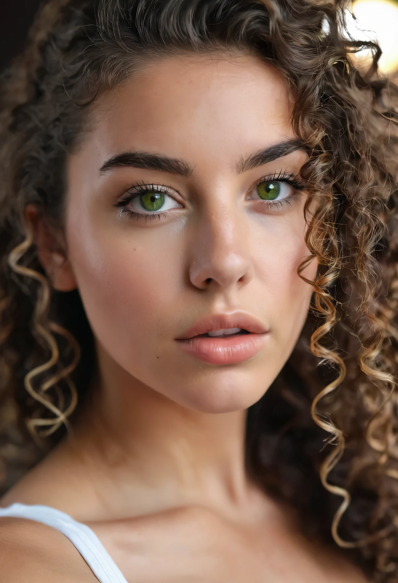 green eyes, no make up