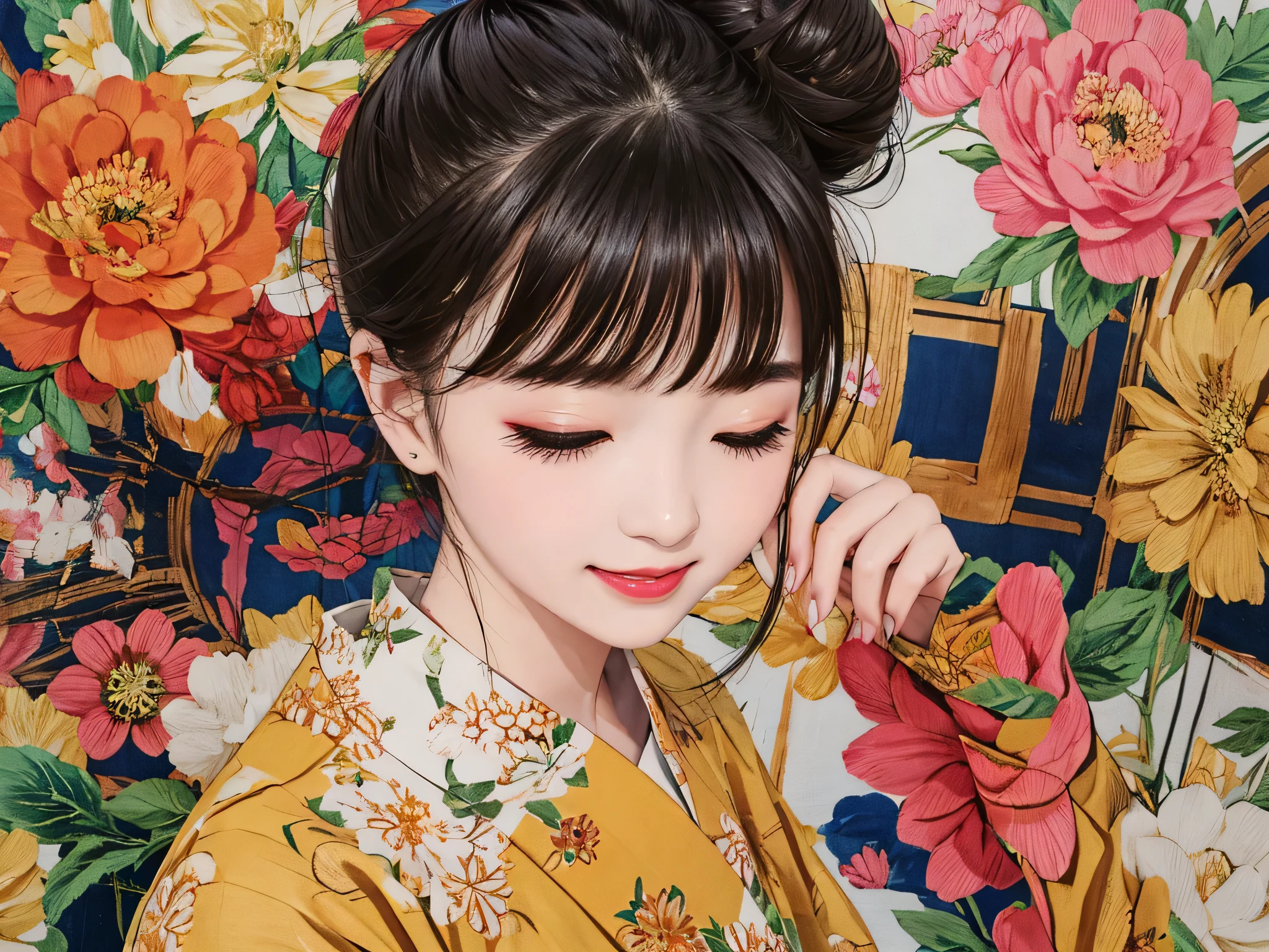 Each has a different expression2People and sisters、(2 girls)、⦅Dancing traditional arts with grace)、((Big Breasts、Small Face、Not exposed))、highest quality、masterpiece、(Black Hair、Bun Hair)、Brown Eyes、⦅Wide angle、Angle from above the waist、Pause on the magazine cover、Each person has a different perspective when looking into the distance⦆、(8K high quality、masterpiece、High resolution、Realistic and beautiful light and shadow、(highest quality)、(High Resolution)、(Very delicate and beautiful)、(Beautiful 8k face)、(Smiling and closing your eyes、Beautiful eyes)、(Clear skin)、(Soft hair)、(8Head to Body)、(A Japanese style yukata kimono with red, pink and orange floral patterns on a white background, interspersed with gold powder、Wearing a yukata2Beautiful Japanese girls)、((Tanabata decoration background))、((Small Face))、(arms up)、Thin and small nose、(Red lipstick)、(Make your cheeks red)、(Glossy skin)、((Ink painting style))、Very thin eyebrows、Overall ultra-high image quality、(She is wearing maiko-style makeup.)、Whitening、Long and beautiful eyelashes、Glowing Skin、(Red cheeks),Straight nose、masterpiece、highest quality、whole body、 Eyebrows visible through hair、Bun Hair、Grin、Gal、Gal、Viewer's Eyes、Plaid、Stylish、woman、fine、Pause、
Waiting to start